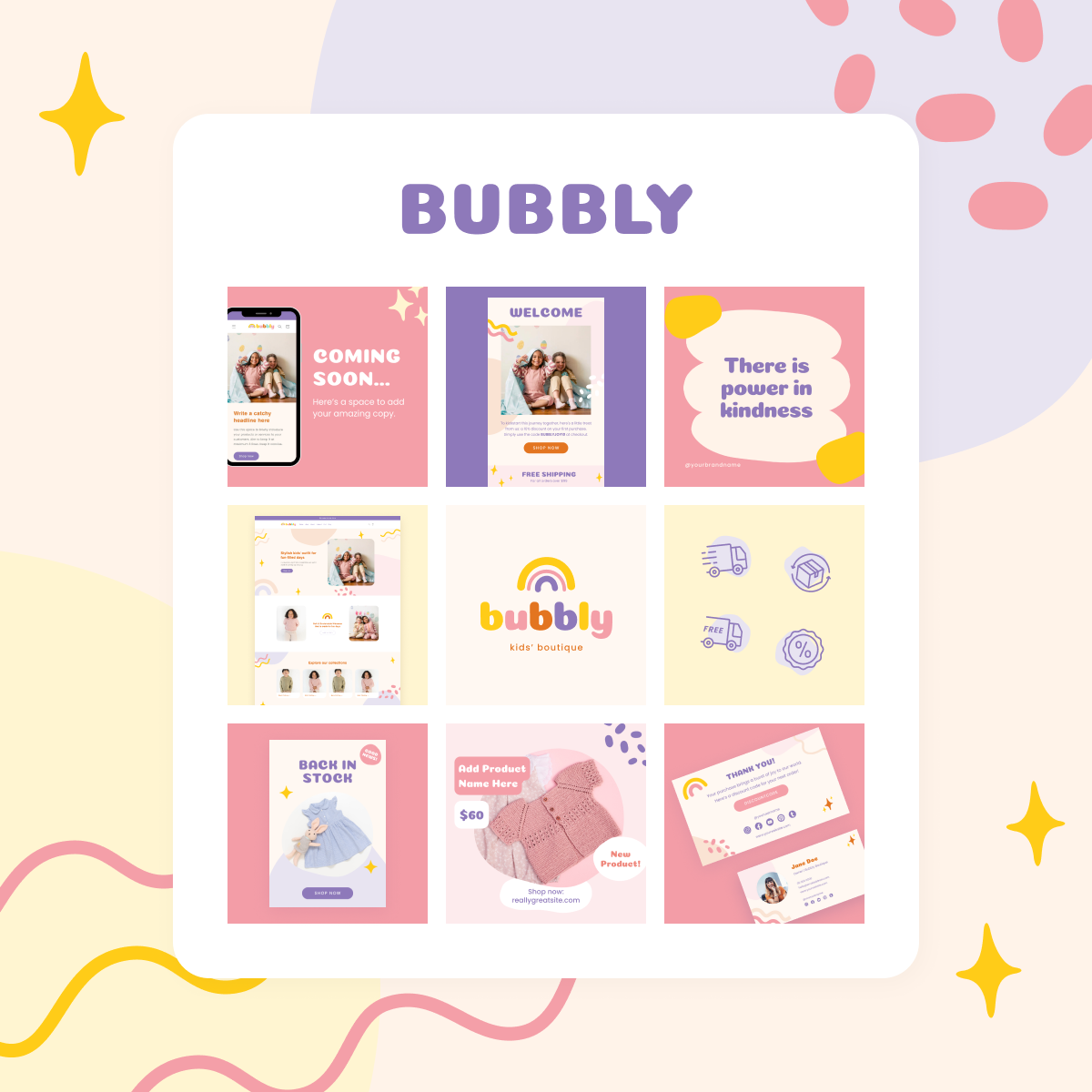 Bubbly Complete eComm Branding Kit