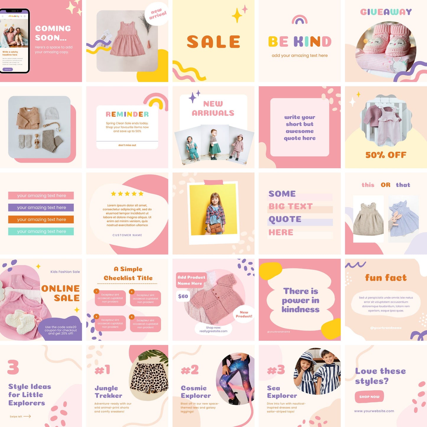 Bubbly Social Media Templates